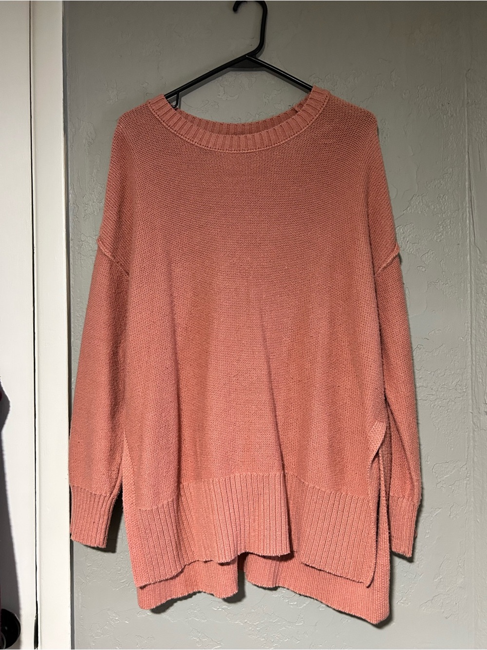 aerie Coral Scoopneck Relaxed Knit Sweater